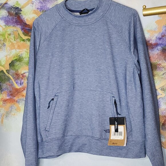 The North Face Relaxed Fit Blue Heather Women's Sweatshirt - Picture 3 of 7